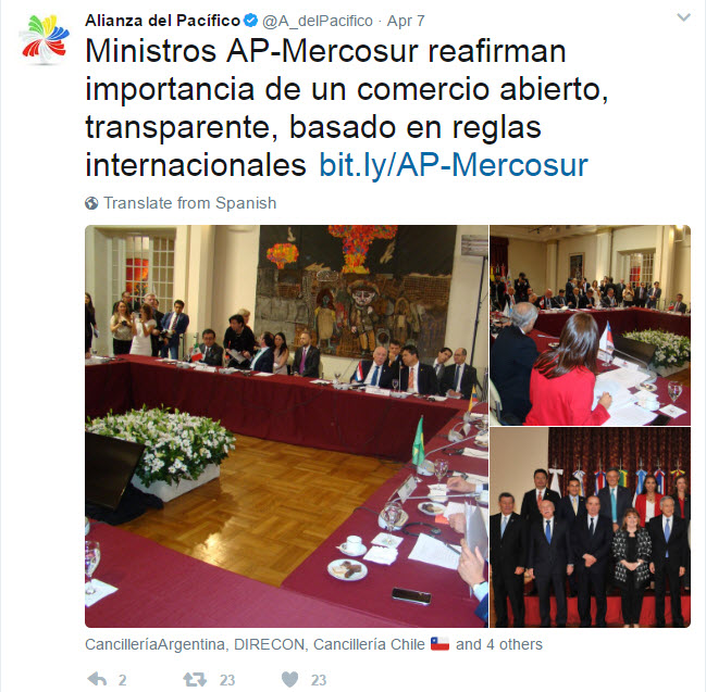 Pacific Alliance expansion: Summit with Mercosur April 2017